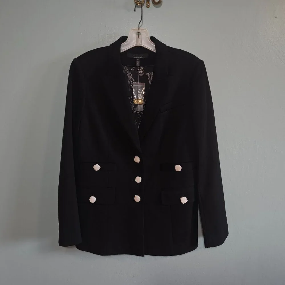 NWT | White House Black Market 3-Button Fashion Blazer | Black | 12 - Picture 8 of 12